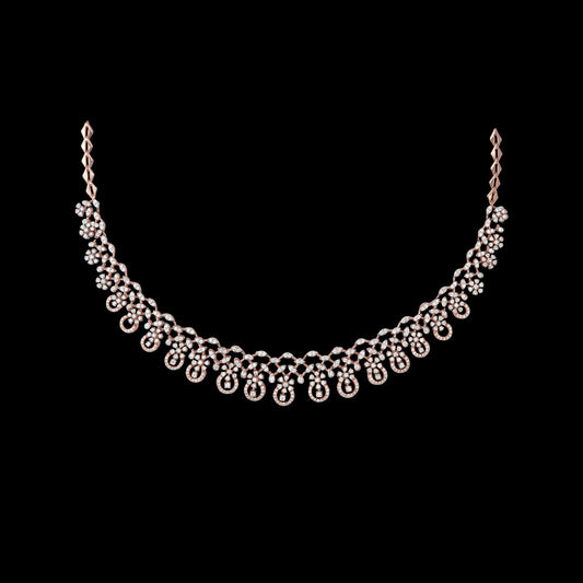 14K Two Tone Gold Diamond Necklace - 3.09ct SI-GH