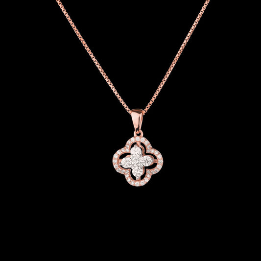 14K Two Tone Gold Diamond Pendant - 0.6ct VVS-VS-GH