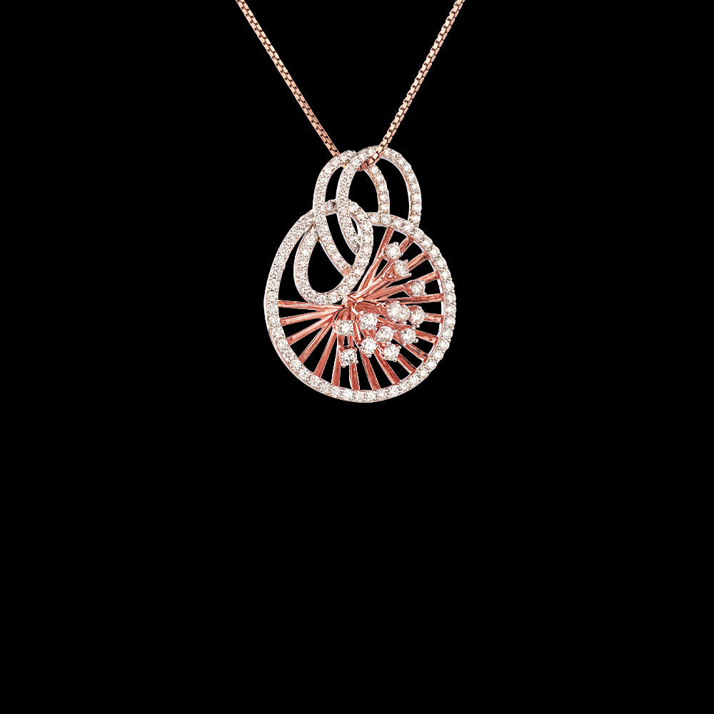 14K Two Tone Gold Diamond Pendant - 1.5ct VVS-VS-GH