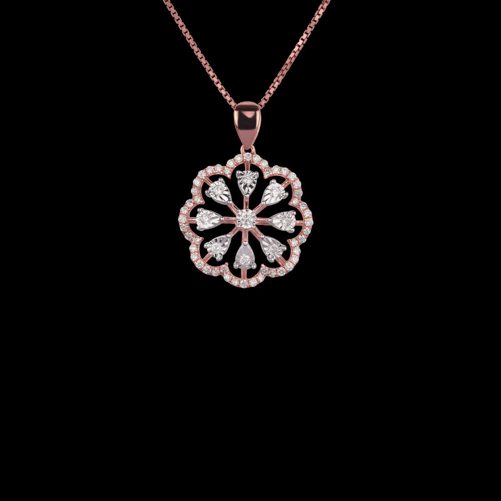 14K Two Tone Gold Diamond Pendant - 0.47ct VVS-VS-GH