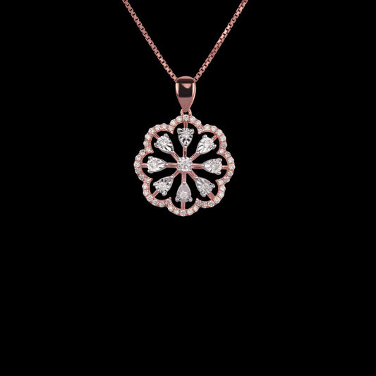 14K Two Tone Gold Diamond Pendant - 0.47ct VVS-VS-GH