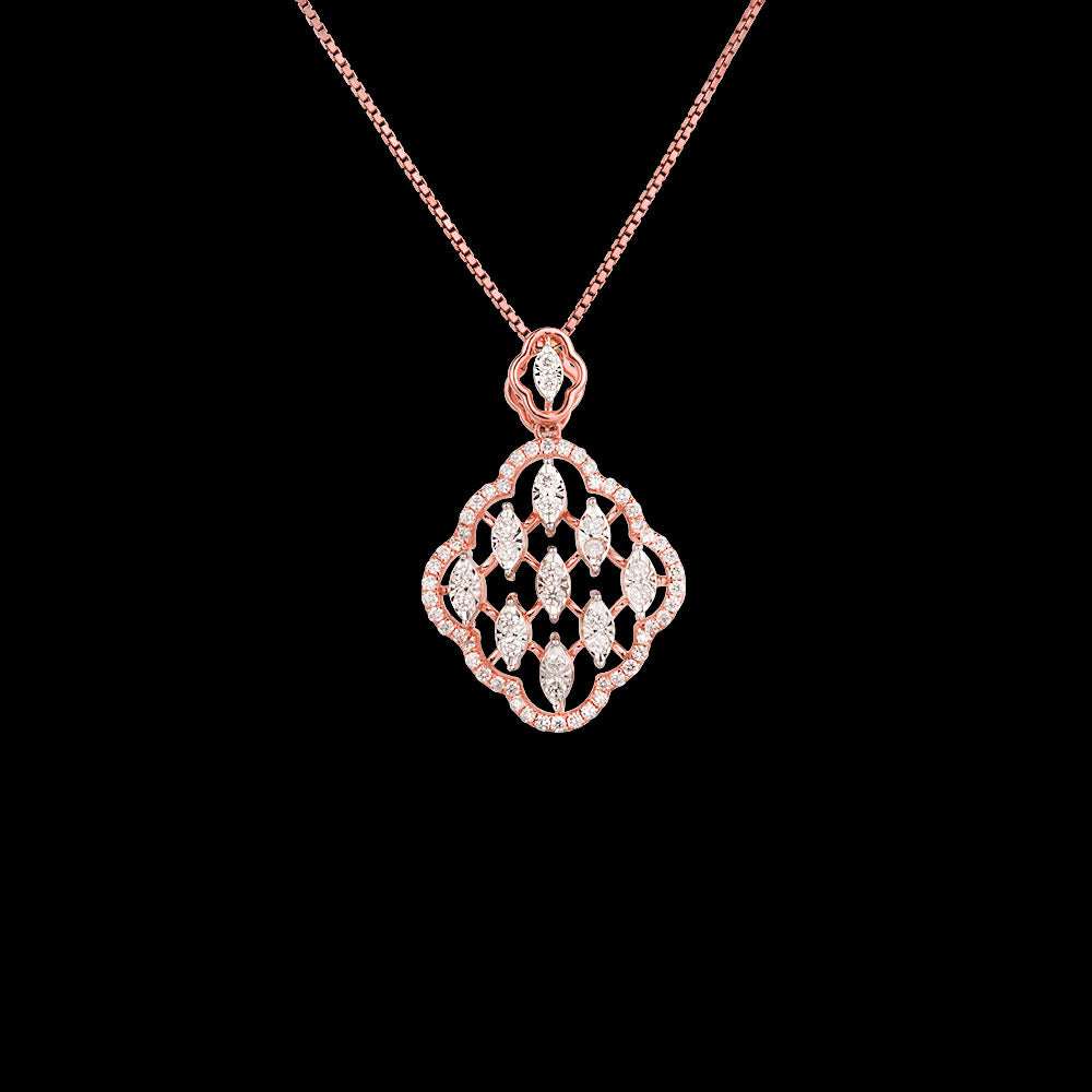 14K Two Tone Gold Diamond Pendant - 0.58ct VVS-VS-GH