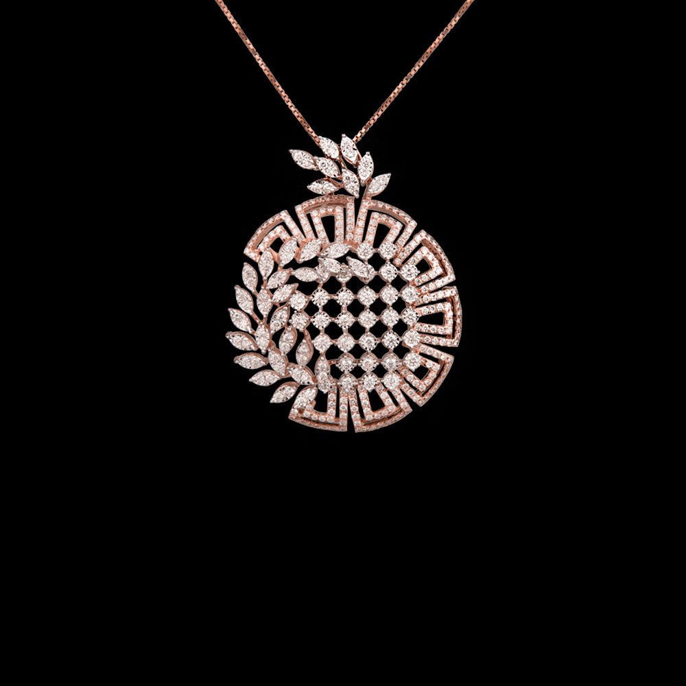 14K Two Tone Gold Diamond Pendant - 3.27ct VVS-VS-GH