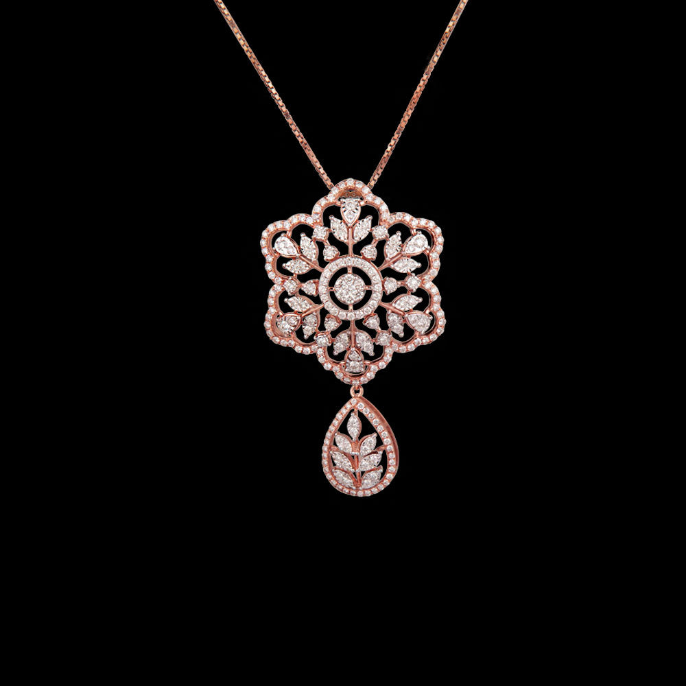 14K Two Tone Gold Diamond Pendant - 1.43ct VVS-VS-GH
