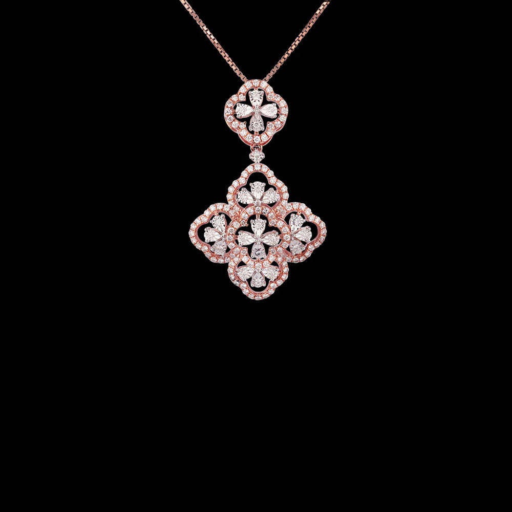 14K Two Tone Gold Diamond Pendant - 1.06ct VVS-VS-GH