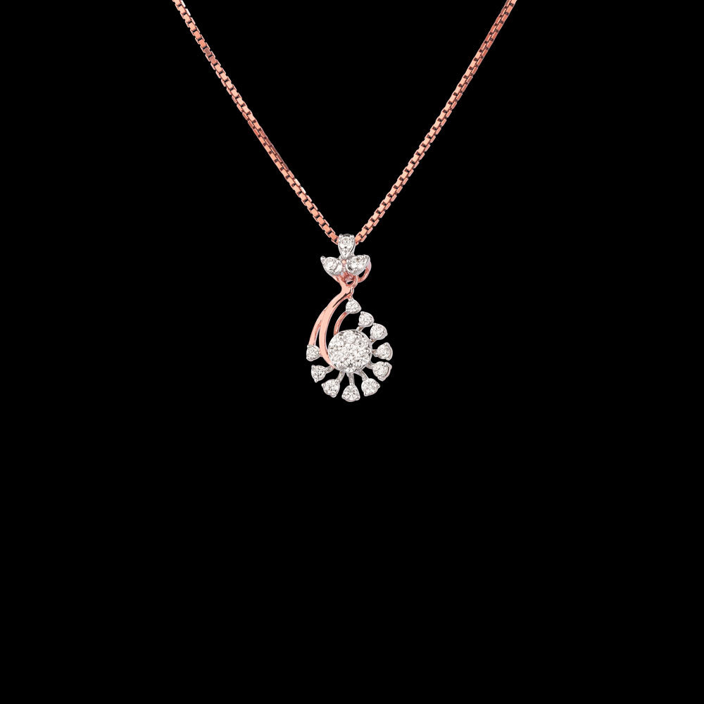 14K Two Tone Gold Diamond Pendant - 0.24ct VVS-VS-GH