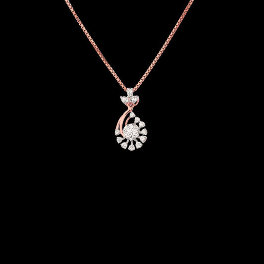 14K Two Tone Gold Diamond Pendant - 0.24ct VVS-VS-GH
