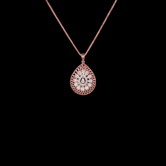 14K Two Tone Gold Diamond Pendant - 0.83ct VS-SI-FG