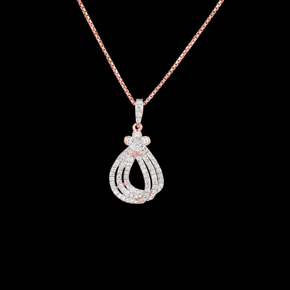 14K Two Tone Gold Diamond Pendant - 0.452ct VVS-VS-HI