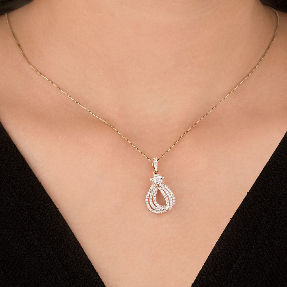 14K Two Tone Gold Diamond Pendant - 0.452ct VVS-VS-HI