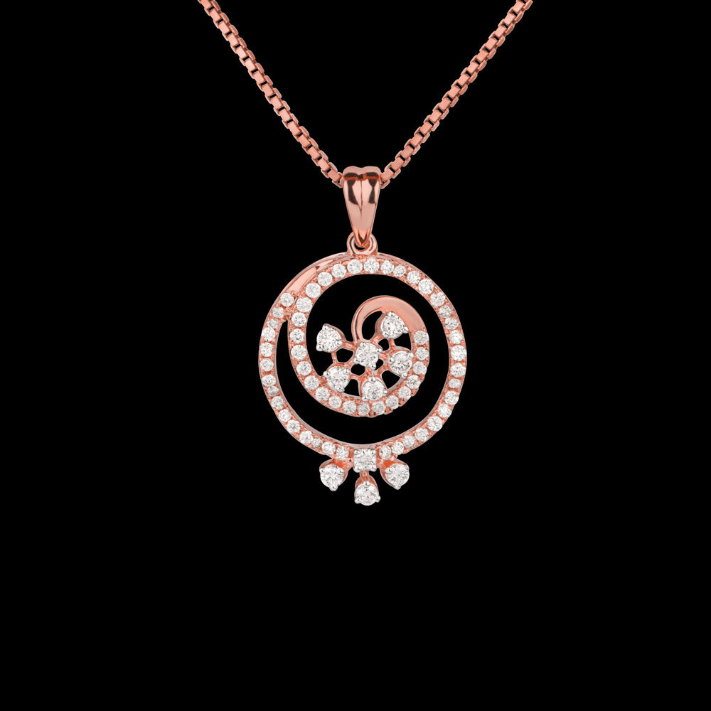 14K Two Tone Gold Diamond Pendant - 0.371ct VVS-VS-HI