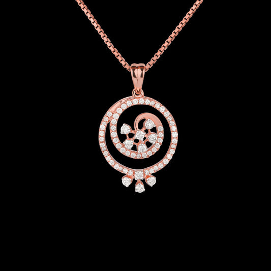 14K Two Tone Gold Diamond Pendant - 0.371ct VVS-VS-HI