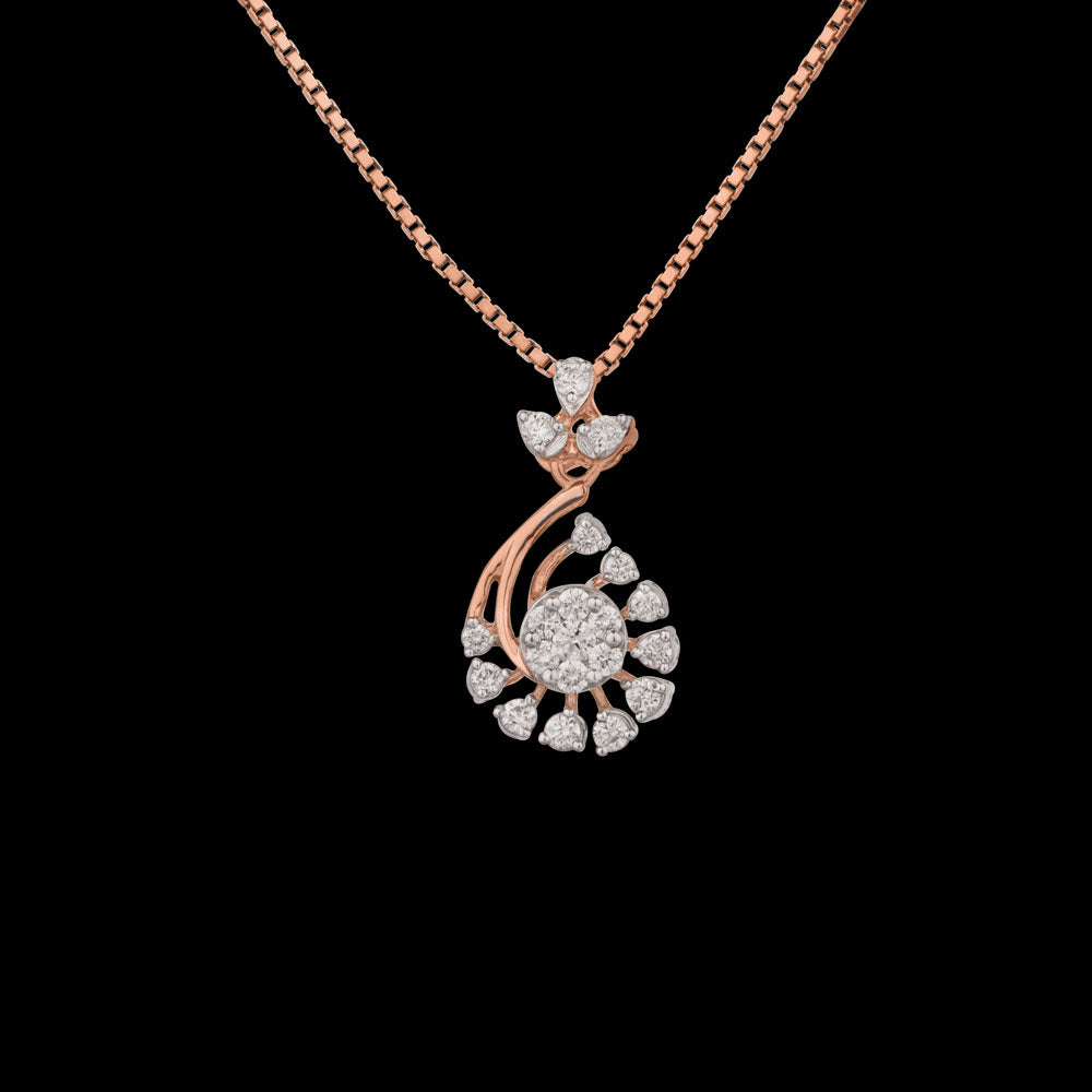 14K Two Tone Gold Diamond Pendant - 0.273ct VVS-VS-HI