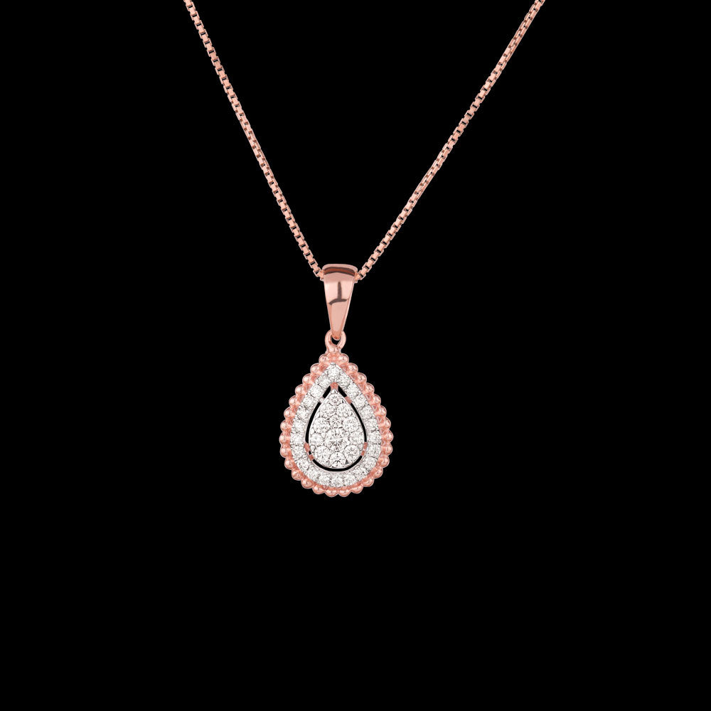 14K Two Tone Gold Diamond Pendant - 0.234ct VVS-VS-HIJ
