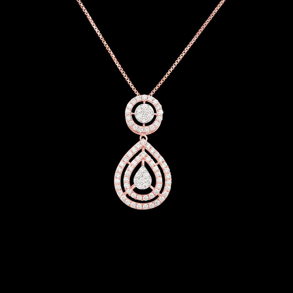 14K Two Tone Gold Diamond Pendant - 1.239ct VVS-VS-HI