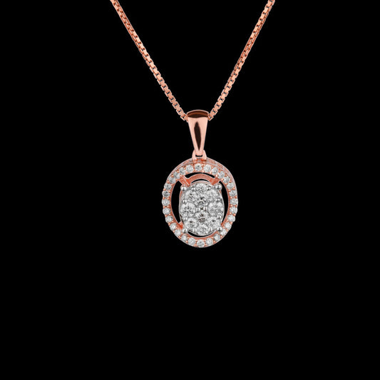 18K Rose Gold Diamond Pendant - 0.57ct VVS-FG