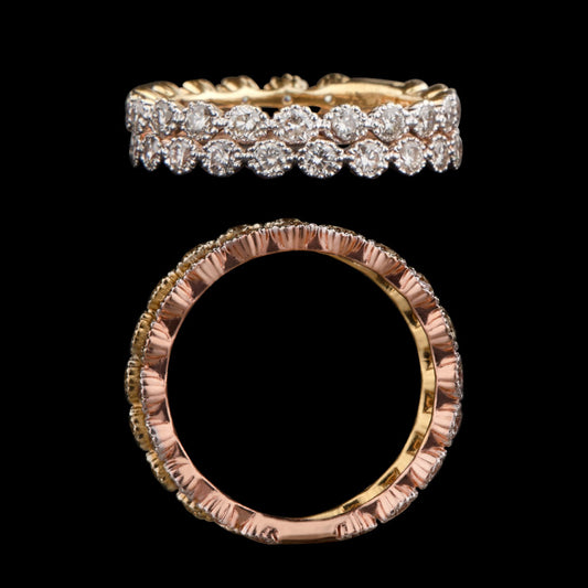 14K Two Tone Gold Diamond Ring - 1.49ct SI-IJ
