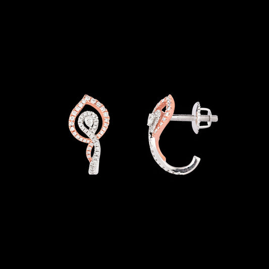 14K Two Tone Gold Diamond Earrings - 0.57ct VS-GH