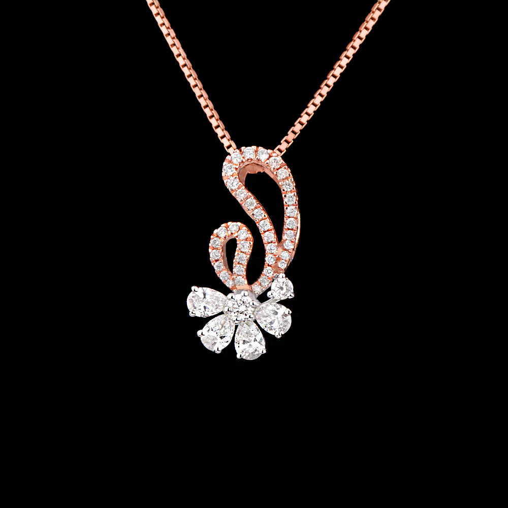 18K Rose Gold Diamond Pendant - 0.77ct VS-SI-GH