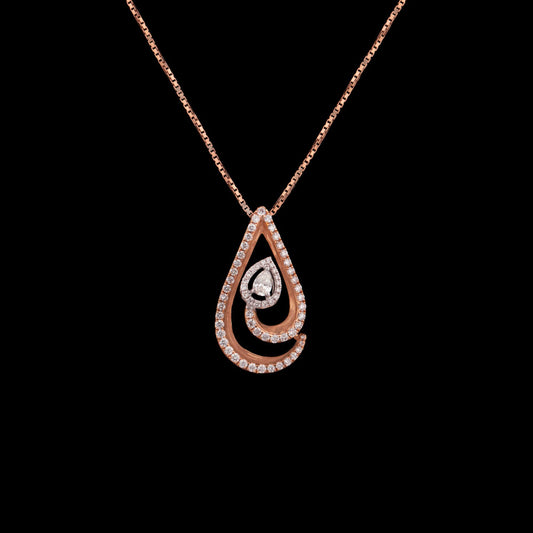 14K Two Tone Gold Diamond Pendant - 0.55ct VS-GH