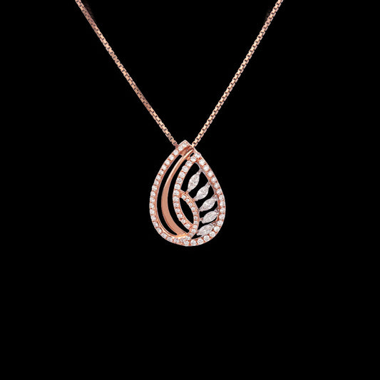 14K Two Tone Gold Diamond Pendant - 0.6ct VS-GH