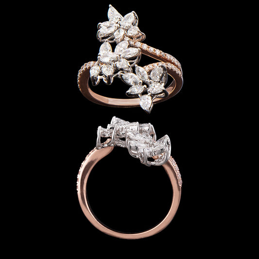 14K Two Tone Gold Diamond Ring - 1.39ct SI-GH