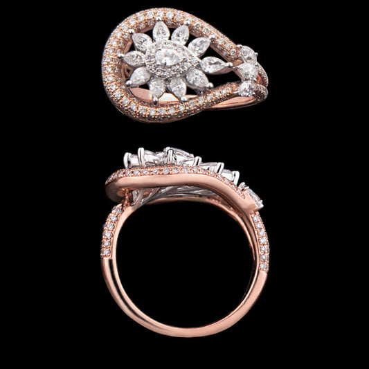 14K Two Tone Gold Diamond Ring - 1.26ct VS-GH