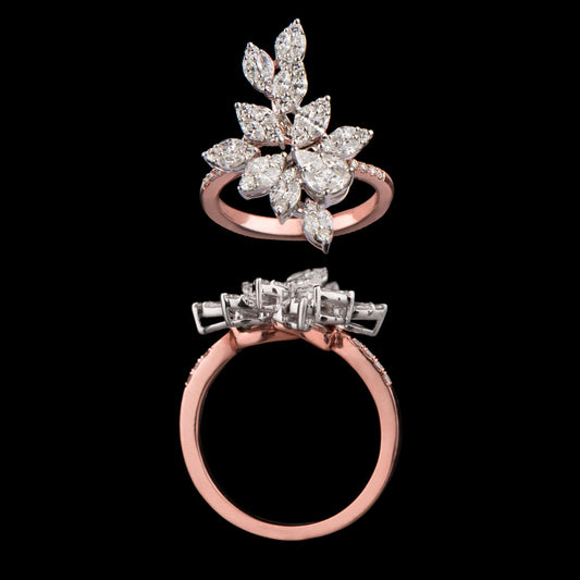 14K Two Tone Gold Diamond Ring - 1.3ct VS-GH