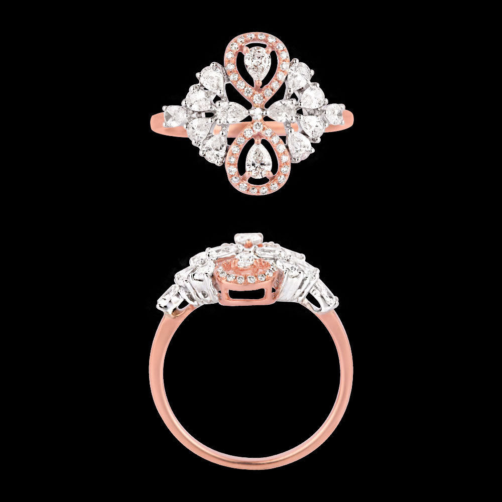 14K Two Tone Gold Diamond Ring - 0.85ct SI-GH