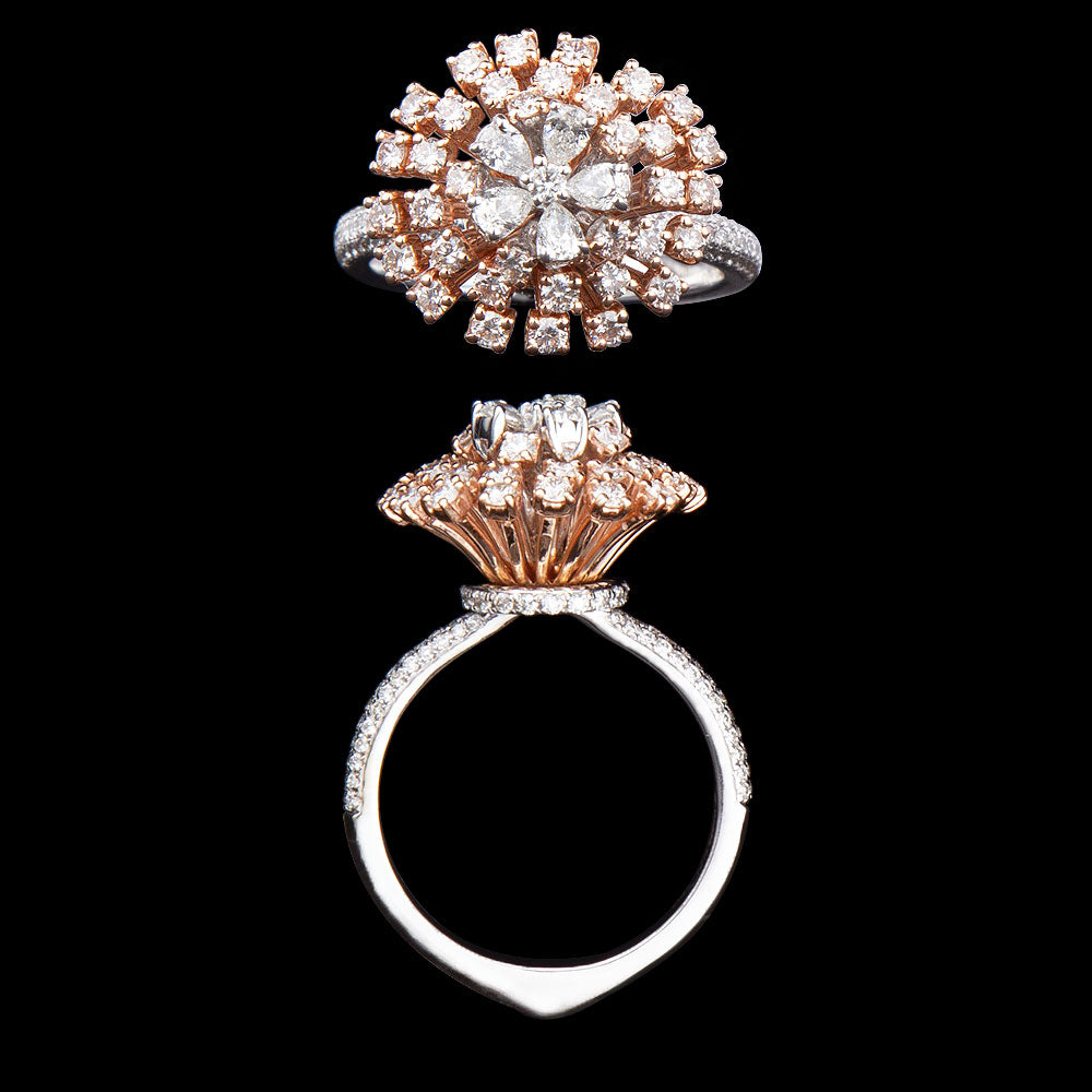 14K Two Tone Gold Diamond Ring - 1.41ct VS-GH