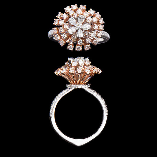 14K Two Tone Gold Diamond Ring - 1.41ct VS-GH