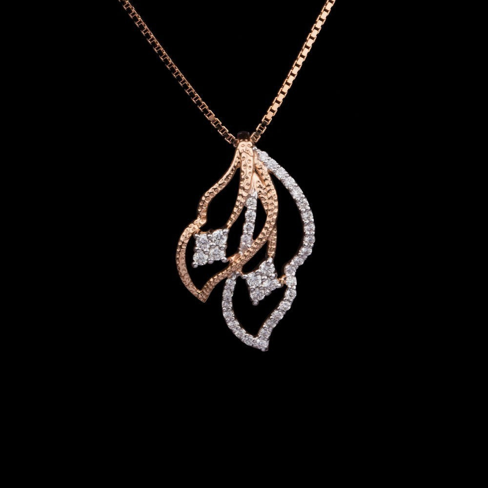 14K Two Tone Gold Diamond Pendant - 0.27ct VS-GH