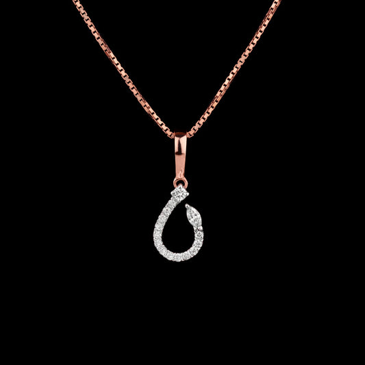 14K Two Tone Gold Diamond Pendant - 0.15ct SI-HI