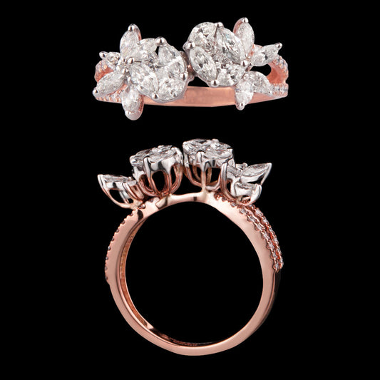 14K Two Tone Gold Diamond Ring - 1.36ct VS-FG