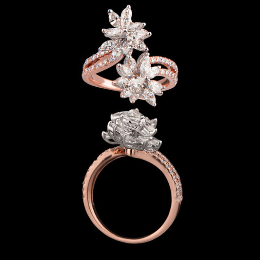 14K Two Tone Gold Diamond Ring - 2.02ct SI-IJ