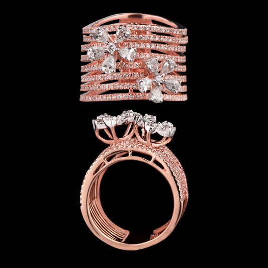 14K Two Tone Gold Diamond Ring - 1.59ct VS-FG