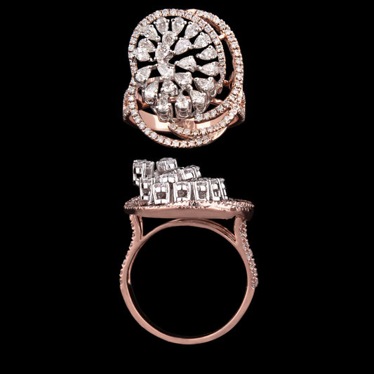 14K Two Tone Gold Diamond Ring - 1.53ct VS-FG
