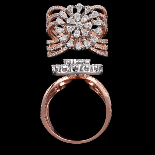 14K Two Tone Gold Diamond Ring - 1.69ct VS-FG