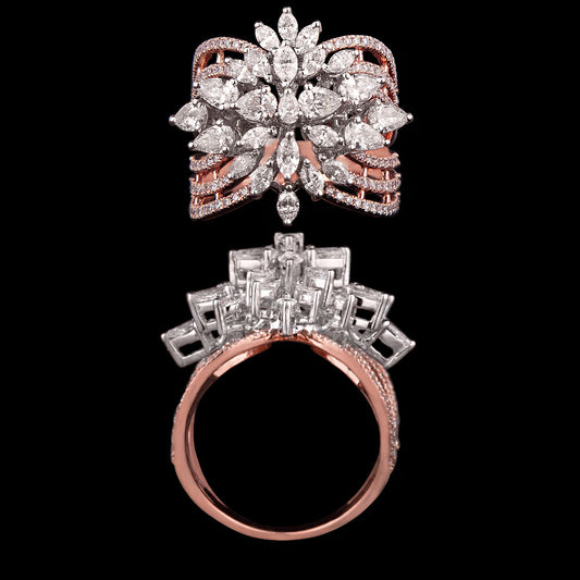 14K Two Tone Gold Diamond Ring - 2.37ct VS-FG