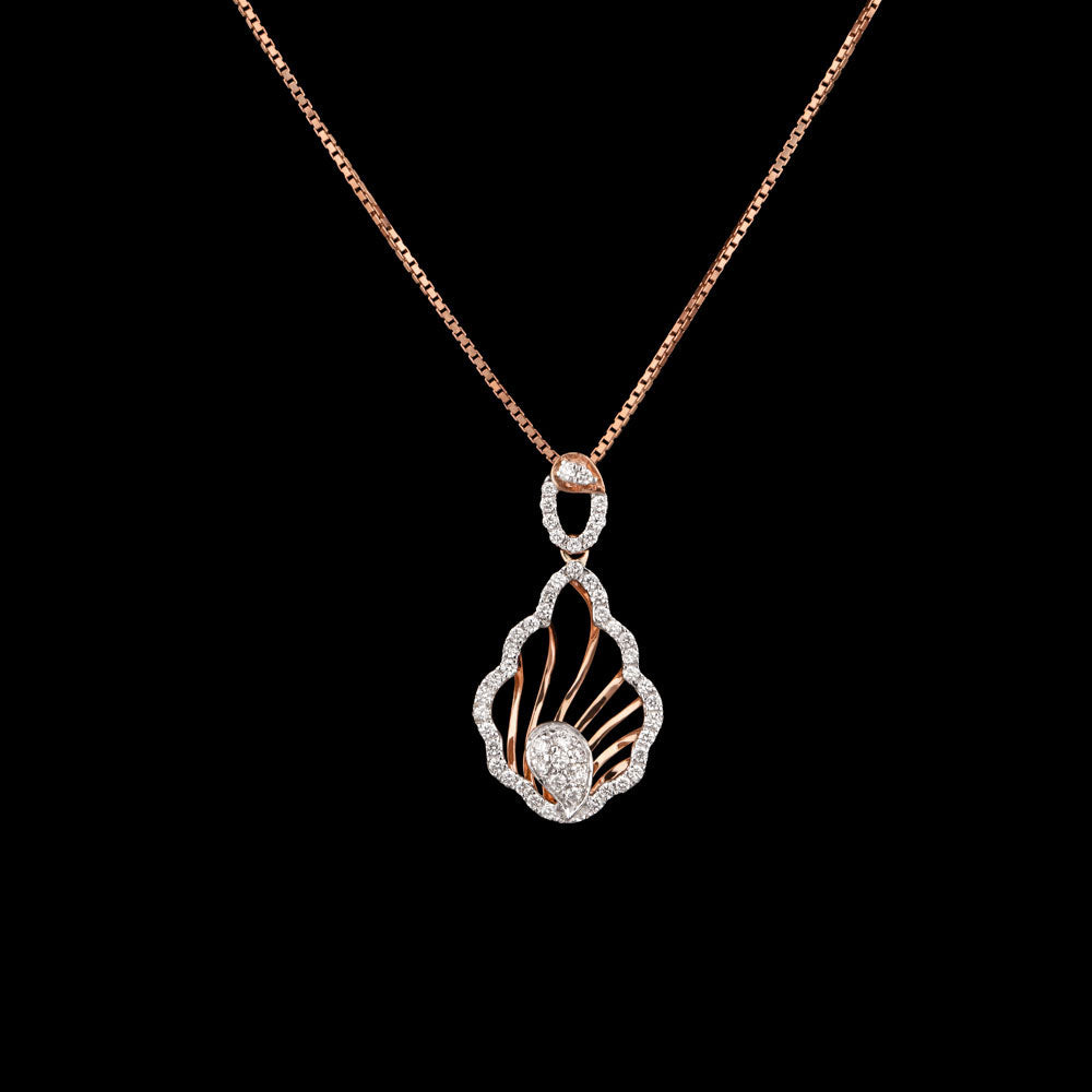18K Two Tone Gold Diamond Pendant - 0.42ct VVS-VS-HI