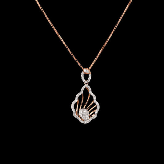 18K Two Tone Gold Diamond Pendant - 0.42ct VVS-VS-HI