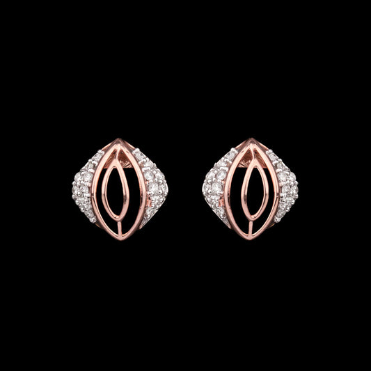 14K Two Tone Gold Diamond Earrings - 0.2ct VS-GH