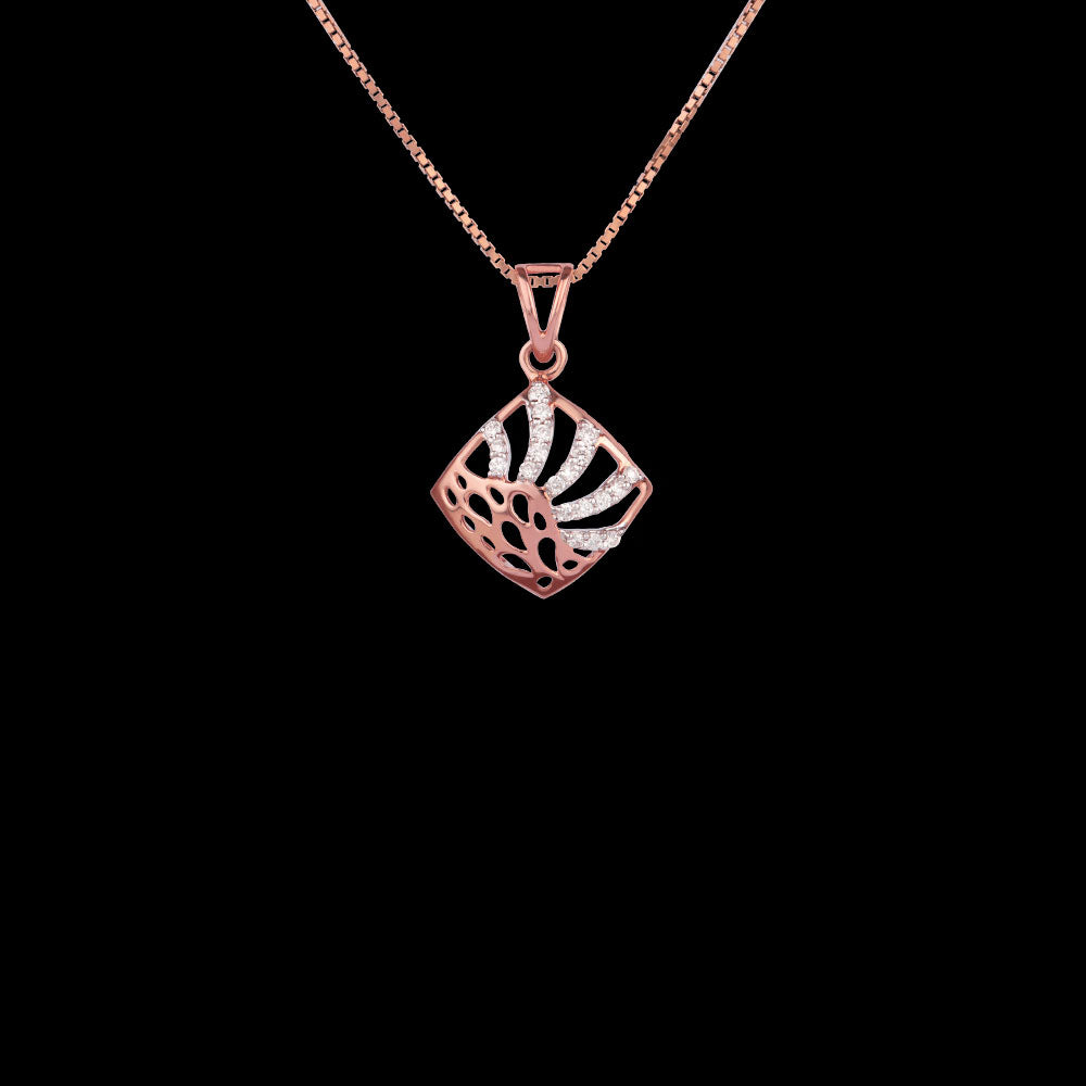 14K Two Tone Gold Diamond Pendant - 0.19ct VVS-VS-GH
