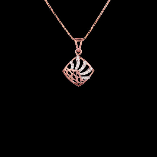 14K Two Tone Gold Diamond Pendant - 0.19ct VVS-VS-GH