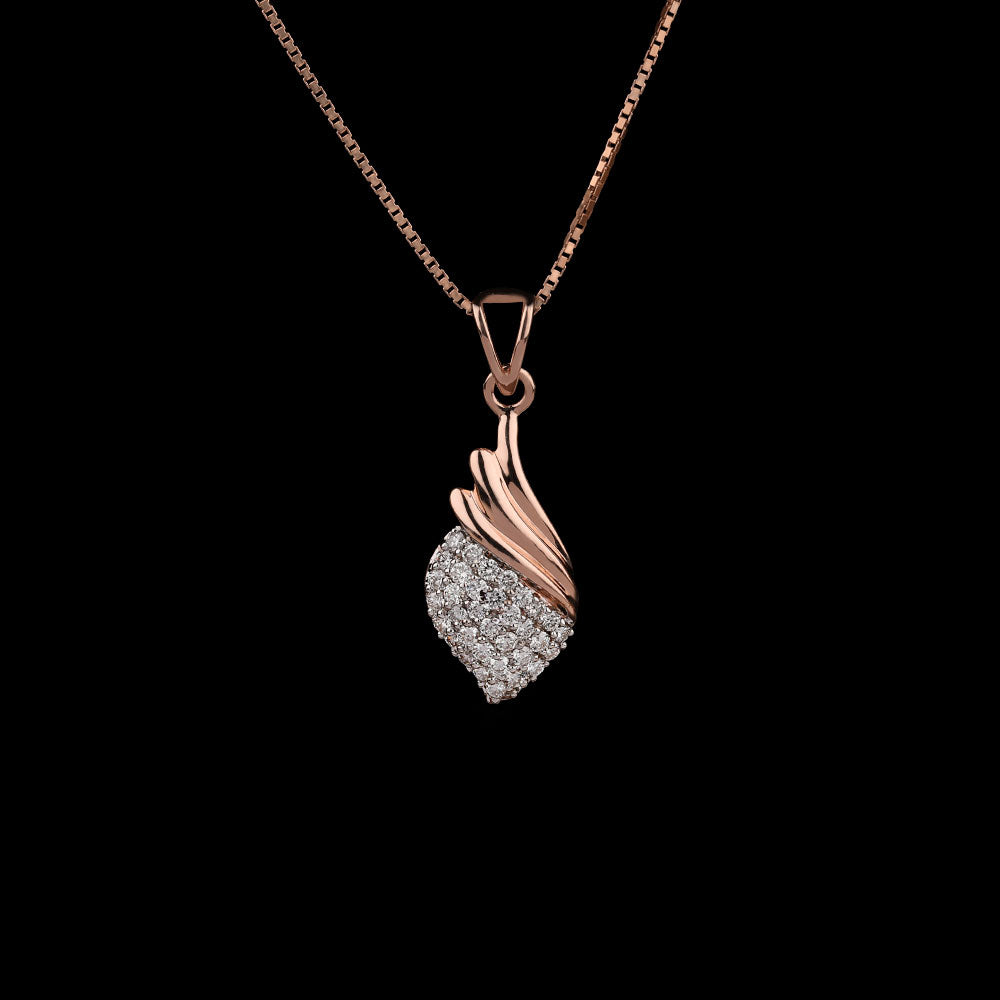 14K Two Tone Gold Diamond Pendant - 0.45ct VS-SI-HI