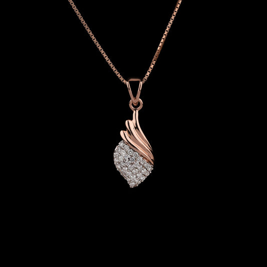 14K Two Tone Gold Diamond Pendant - 0.45ct VS-SI-HI