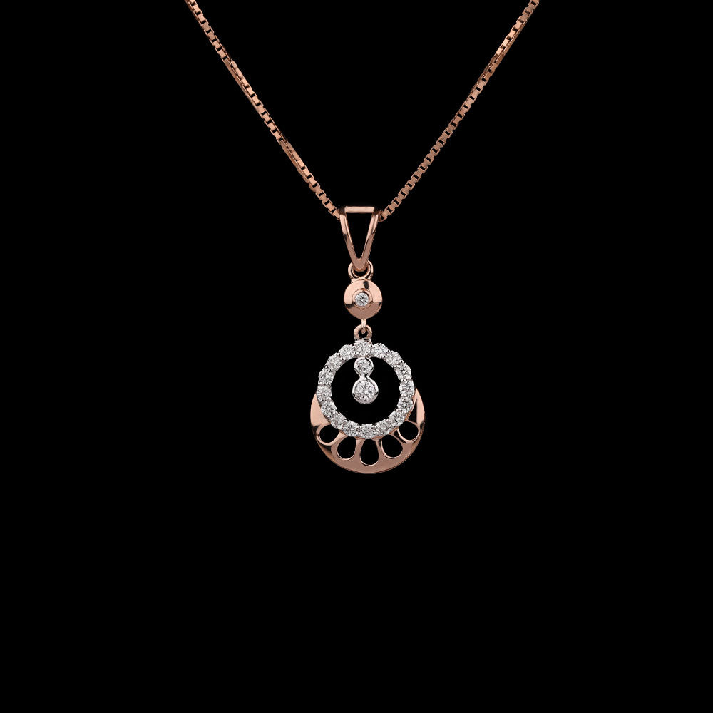 14K Two Tone Gold Diamond Pendant - 0.27ct VVS-VS-GH