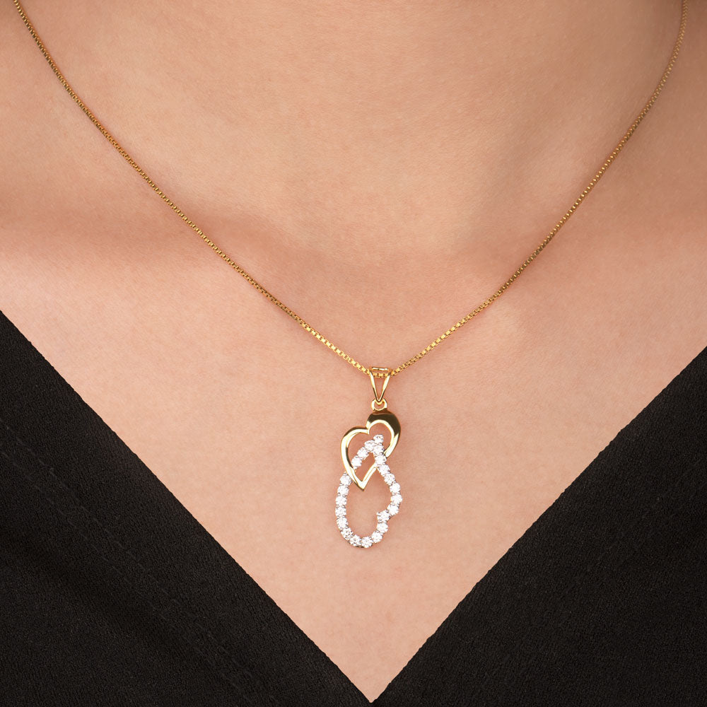 14K Two Tone Gold Diamond Pendant - 0.48ct VVS-VS-GH