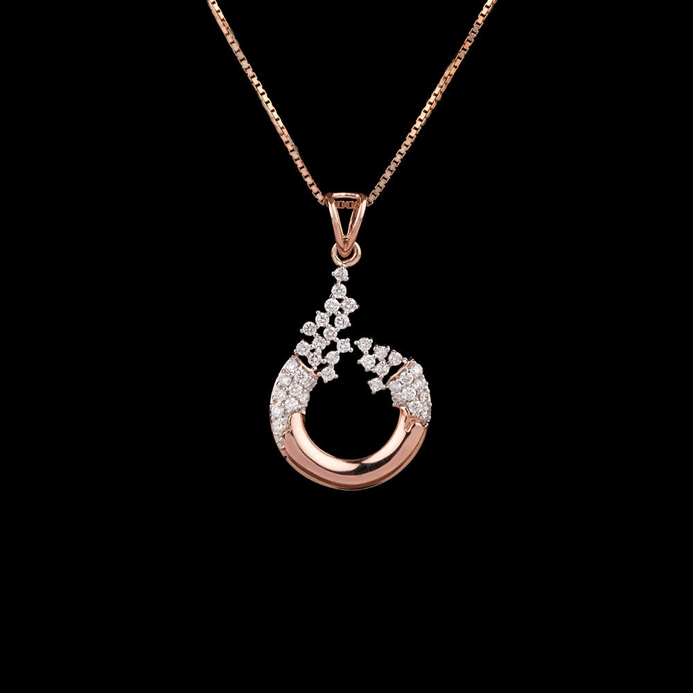 14K Two Tone Gold Diamond Pendant - 0.54ct VVS-VS-GH