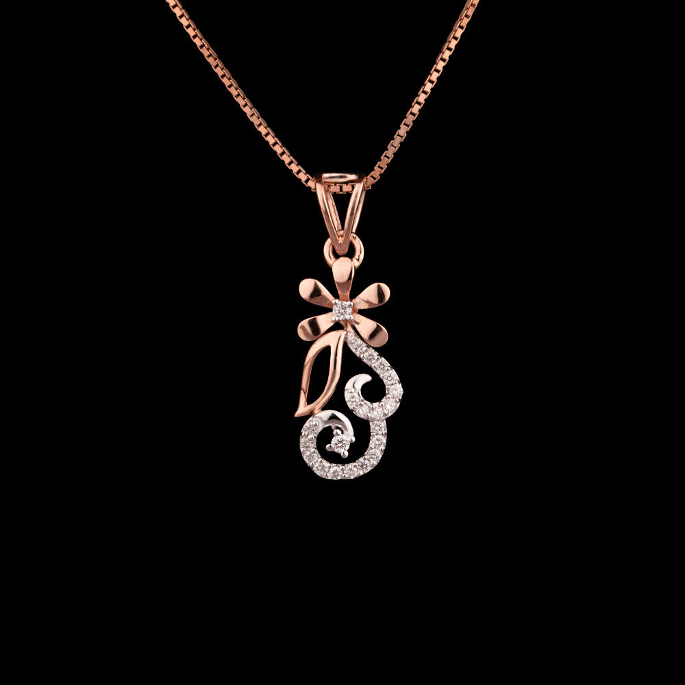 14K Two Tone Gold Diamond Pendant - 0.15ct VVS-VS-GH